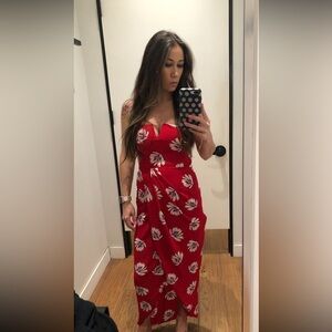 New Express Palm Tiki Strapless Wrap Maxi Dress